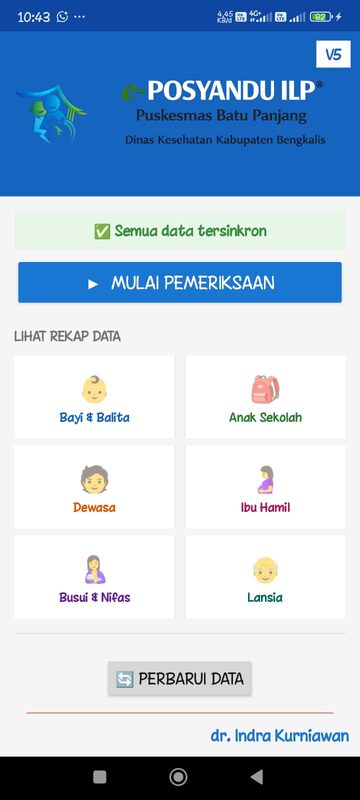 Tampilan aplikasi e-Posyandu ILP